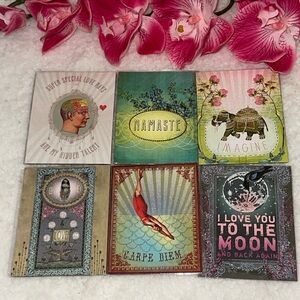 Papaya! 6 love magnets Art Elephant Magnet Feather To the Moon and Back 4.5x3.5